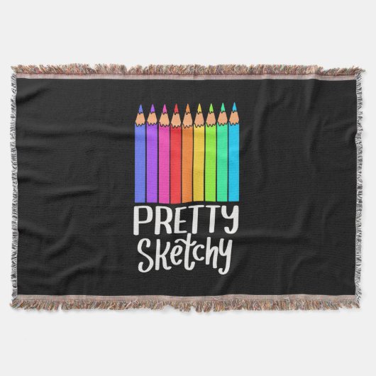 Geschenke Lehrer | Künstlerische Hübsche Sketchy Decke (Vorderseite)