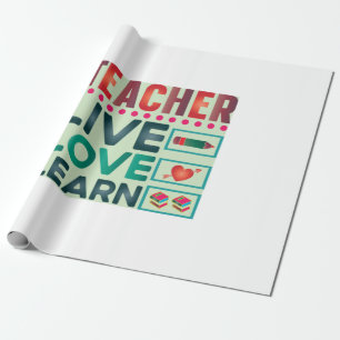 Geschenke Lehrer Lehrer Live-Liebe lernen Geschenkpapier