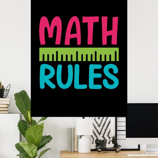 Geschenke Lehrer | Math Rules Poster (Heimbüro)