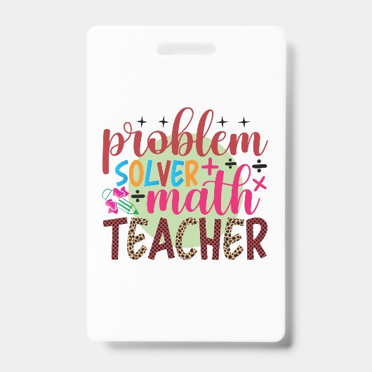 Geschenke Lehrer | Problem Solver Match Lehrer Ausweis (Vorderseite)