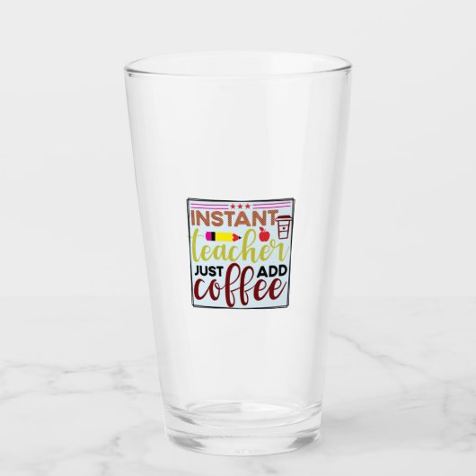 Geschenke Lehrer | Sofort Teaccher einfach Kaffee  Glas (Vorderseite)