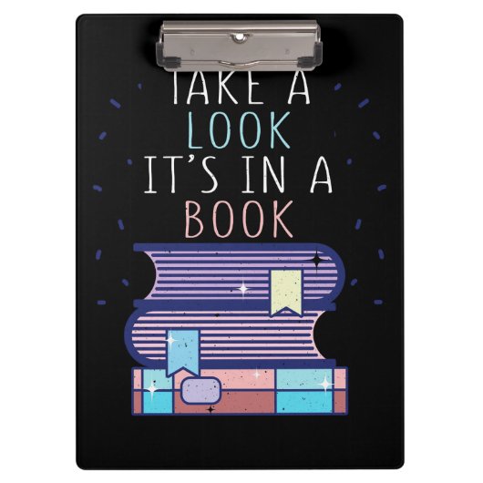 Geschenke lesen in einem Buch Klemmbrett (Vorderseite)