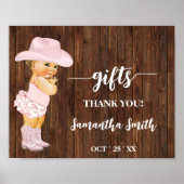 Geschenke Little Pink Cowgirl Western Baby Dusche Poster (Vorne)