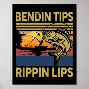 Geschenke Männer Bendin Tipps Rippin Angeln Shirt Poster