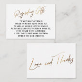 Geschenke Moderne Goldhandschrift Hochzeit Begleitkarte (Vorne/Hinten)