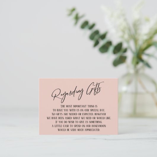 Geschenke Moderne Handschrift Einfache Blush Begleitkarte (Stehend Vorderseite)