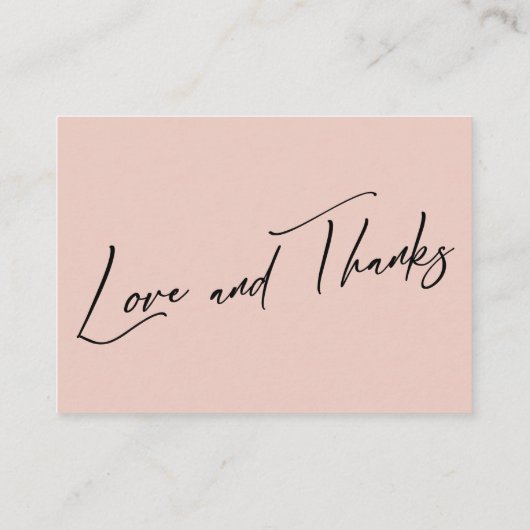 Geschenke Moderne Handschrift Einfache Blush Begleitkarte (Rückseite)