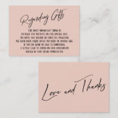 Geschenke Moderne Handschrift Einfache Blush Begleitkarte (Vorne/Hinten)