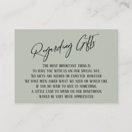 Geschenke Modernes Handwriting Einfache Seite Begleitkarte (Vorderseite)