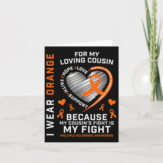 Geschenke Orange Fighter Cousin Multiple Sklerose Karte (Vorderseite)