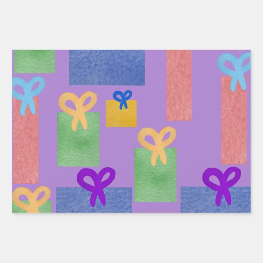 Geschenke Pakete mit Bows-Jeden Anlaß Geschenkpapier Set (Vorderseite 3)