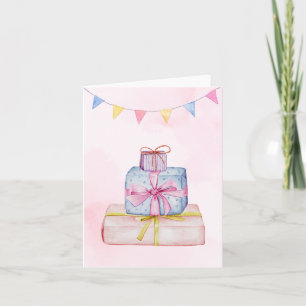 Geschenke pastellblau karte