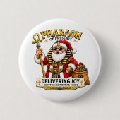 Geschenke-Pharao Ägyptischer Weihnachtsmann Button (Vorderseite)