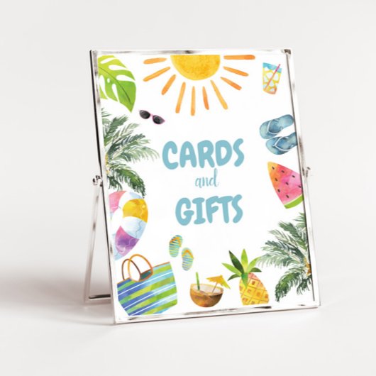 Geschenke Pool Party Geburtstag Zeichen Poster