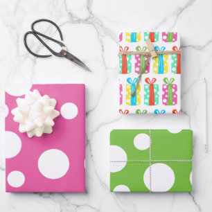 Geschenke präsentiert Polka Dots Geschenkblätter Geschenkpapier Set