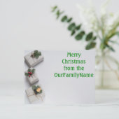 Geschenke präsentiert White Christmas Customize Po Postkarte (Stehend Vorderseite)