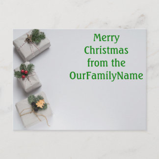 Geschenke präsentiert White Christmas Customize Po Postkarte