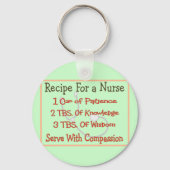 Geschenke "Rezept für eine Krankenschwester" Schlüsselanhänger (Vorderseite)