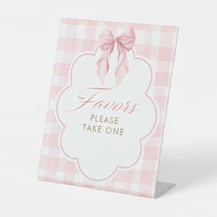 Geschenke Rosa Schleife Baby Shower Tischschild Sockelschild