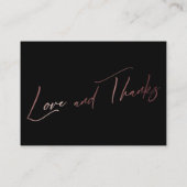 Geschenke Rose Gold Handwriting Wedding Begleitkarte (Rückseite)