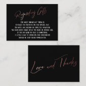 Geschenke Rose Gold Handwriting Wedding Begleitkarte (Vorne/Hinten)