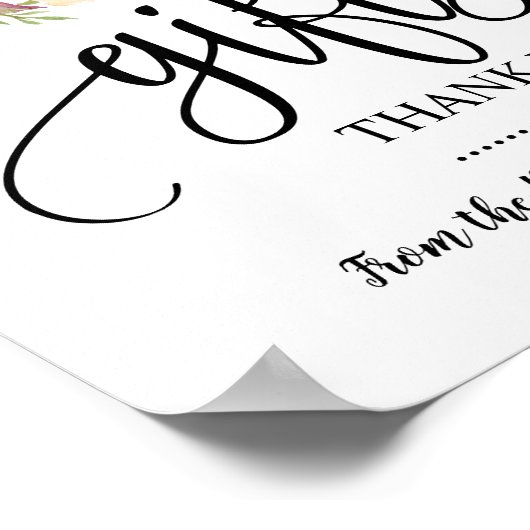 Geschenke Schild Dusche Hochzeitsempfang einschiff (Ecke)