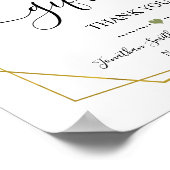 Geschenke Schild Dusche Hochzeitsempfang Grün Gold (Ecke)