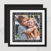 Geschenke | Schwarz | Foto Feiertagskarte (Vorne/Hinten)