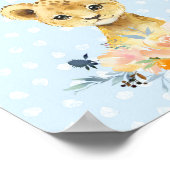 Geschenke Table Baby Dusche Lion Cub Floral Blue Poster (Ecke)
