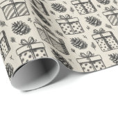 Geschenke & Tannenzapfen-Verpackungspapier Geschenkpapier (Rolleneckpunkt)