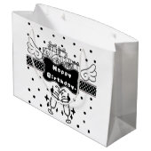 Geschenke Tasche für deinen Lieben. Große Geschenktüte (Rückseite Schrägansicht)