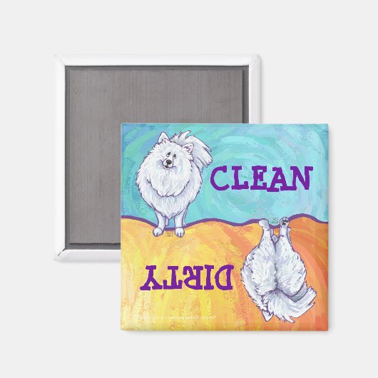 Geschenke und Accessoires aus weißem Spitz Magnet (Vorderseite/Rückseite)