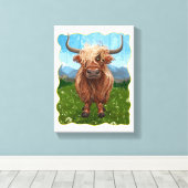 Geschenke und Accessoires für Kühe im Hochland Leinwanddruck (Insitu (Holzboden))