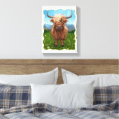 Geschenke und Accessoires für Kühe im Hochland Leinwanddruck (Insitu (Schlafzimmer))