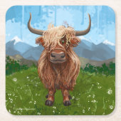 Geschenke und Accessoires für Kühe im Hochland Rechteckiger Pappuntersetzer (Vorderseite)