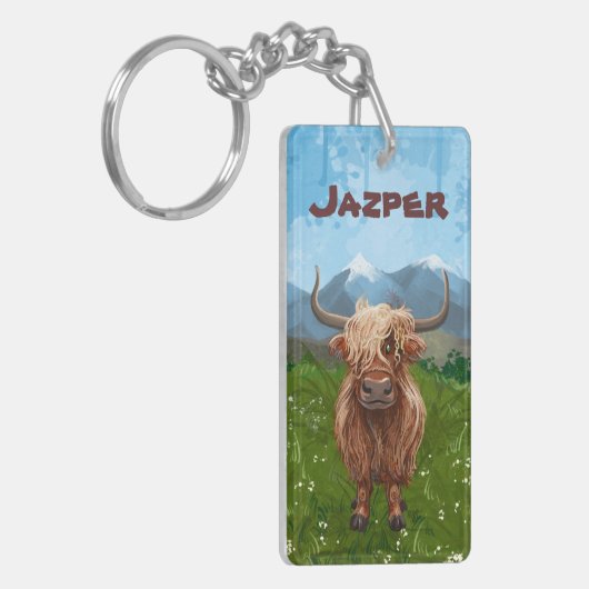 Geschenke und Accessoires für Kühe im Hochland Schlüsselanhänger (Vorderseite links)