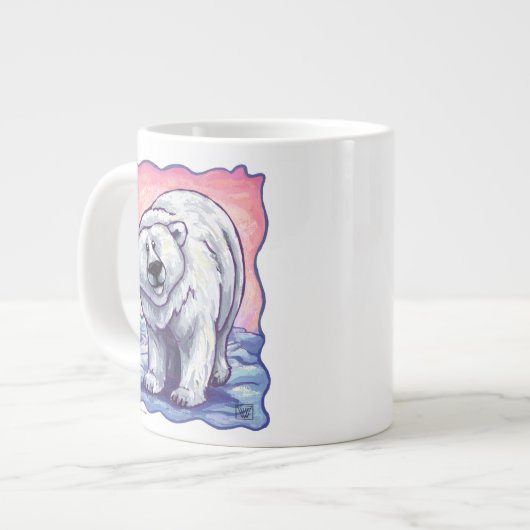 Geschenke und Accessoires für Polarbären Jumbo-Tasse (Vorderseite Links)
