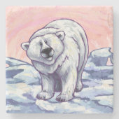 Geschenke und Accessoires für Polarbären Steinuntersetzer (Vorderseite)