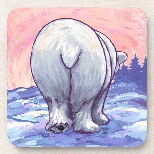 Geschenke und Accessoires für Polarbären Untersetzer (Vorderseite)