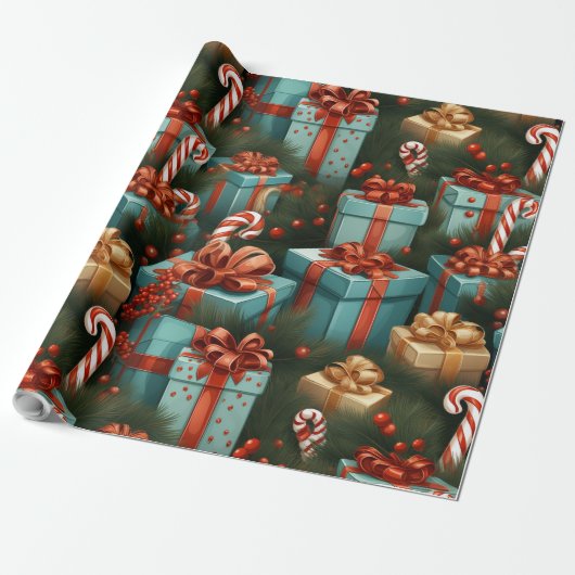 Geschenke und Bonbons Geschenkpapier (Ungerollt)
