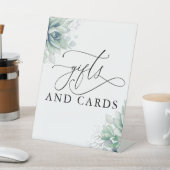 Geschenke und Card Succulents Grüne Wedding Pedest Sockelschild (In SItu)