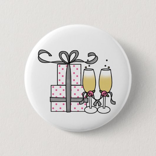 Geschenke und Champagne-Knopf Button (Vorderseite)