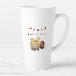 Geschenke und Christbaumkugeln Milchtasse