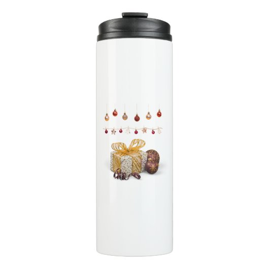 Geschenke und Christbaumkugeln Thermosbecher (Vorderseite)