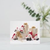 Geschenke und Gnome Postkarte (Stehend Vorderseite)