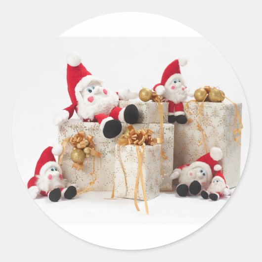 Geschenke und Gnome Runder Aufkleber (Vorderseite)