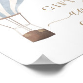 Geschenke und Karten Blue Hot Air Ballon Babydusch Poster (Ecke)