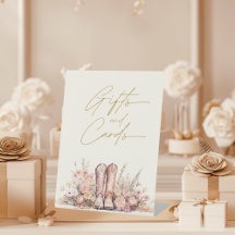 Geschenke und Karten Boots Floral Cowgirl Brautpar