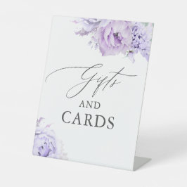 Geschenke und Karten Lila Blumenzehen Sockelschild