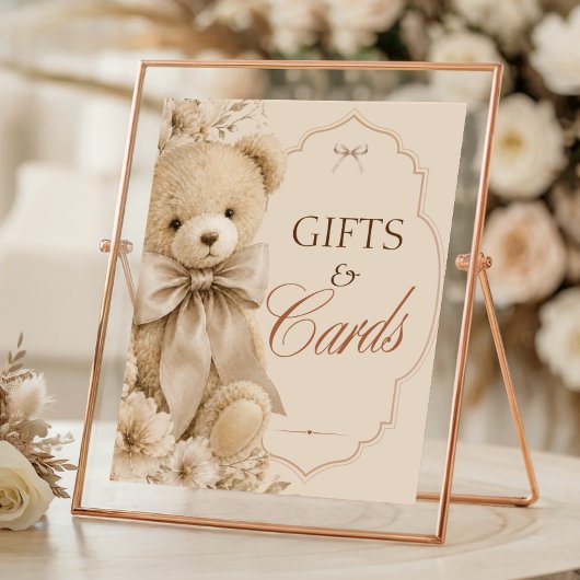 Geschenke und Karten Schild Beige Neutral